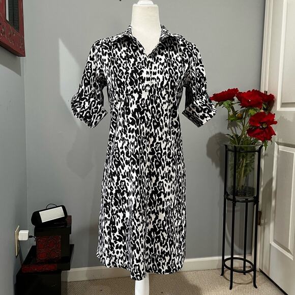 NEW Pure Amici Classic Popover City Fit Leopard Print Tennis Club Dress XS NWOT - Picture 1 of 16